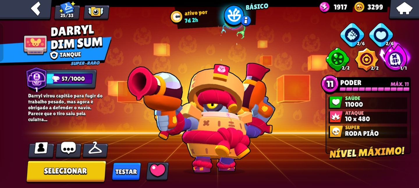 Conta Brawl Stars upada com mais de 1620 horas de jogo e algumas skins limitadas