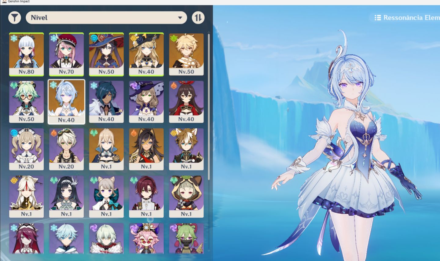 Conta Genshin: Odette + Ayaka + Navia + armas assinaturas