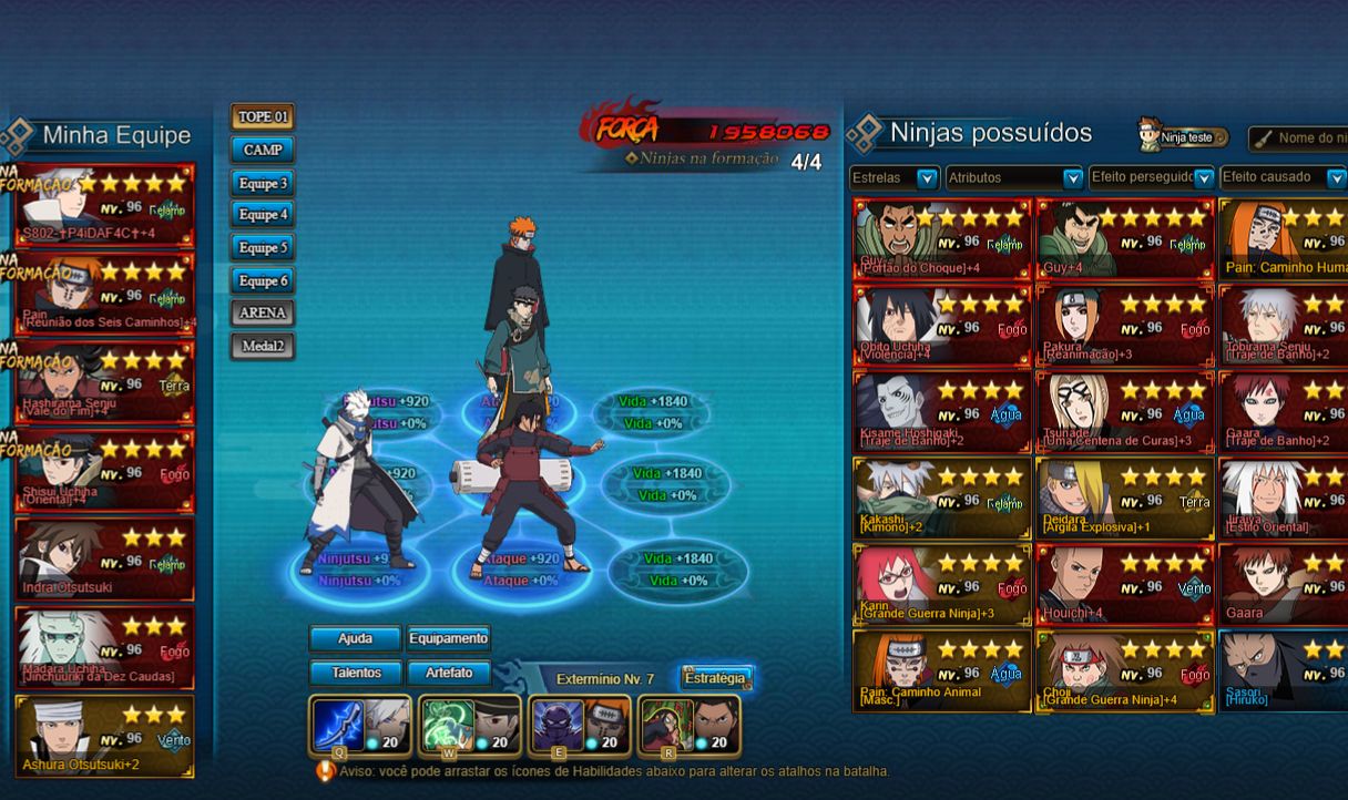 NARUTO ONLINE CONTA COM TOP 18 SERVIDOR