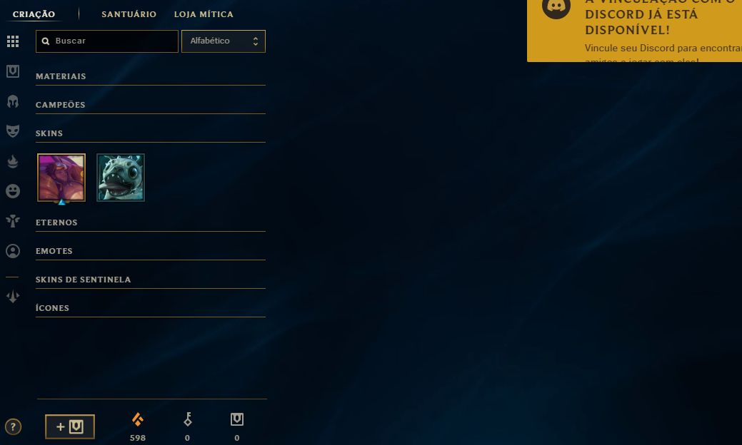 Conta Unranked(MMR VIRGEM) COM RP INCLUSO e skin lendária
