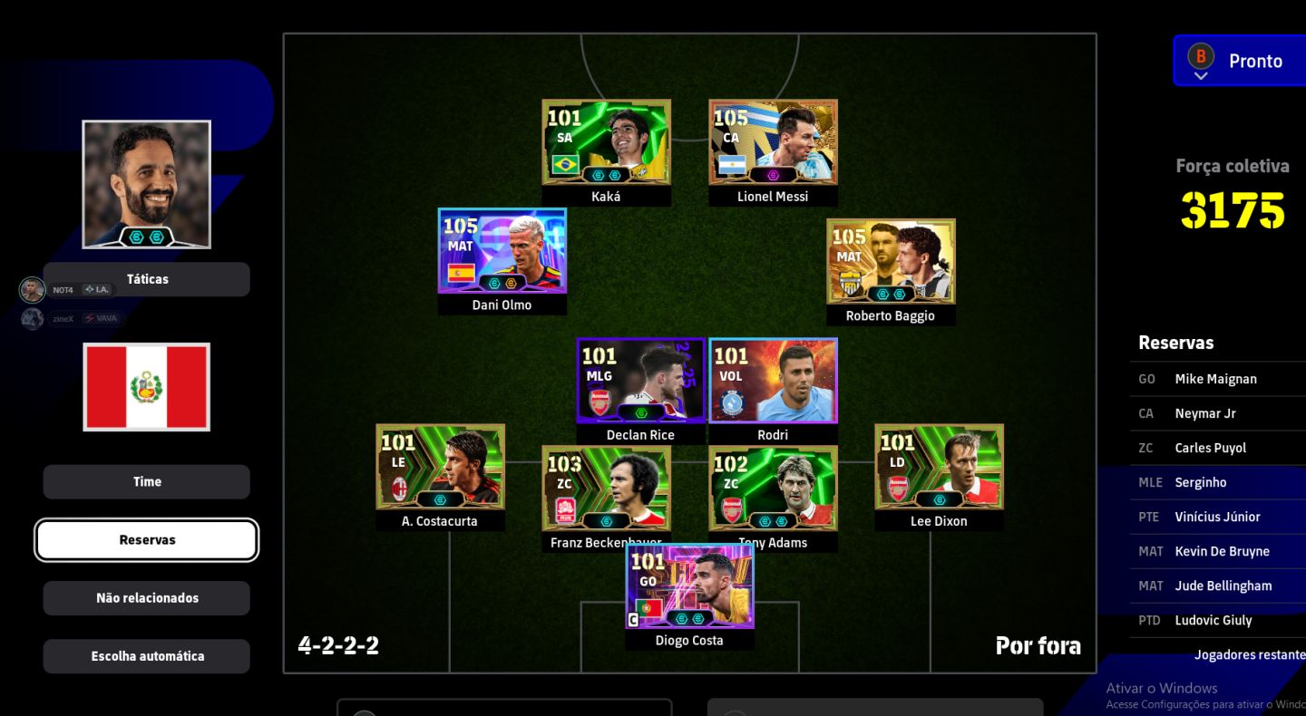 CONTA eFOOTBALL STEAM | MESSI 105, KAKÁ, BAGGIO 105 + NEYMAR E CRAQUES!