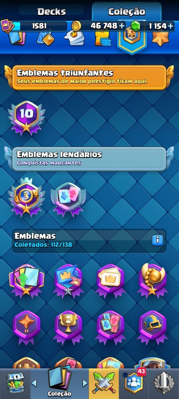 Conta clash royale +10k troféus 10 anos