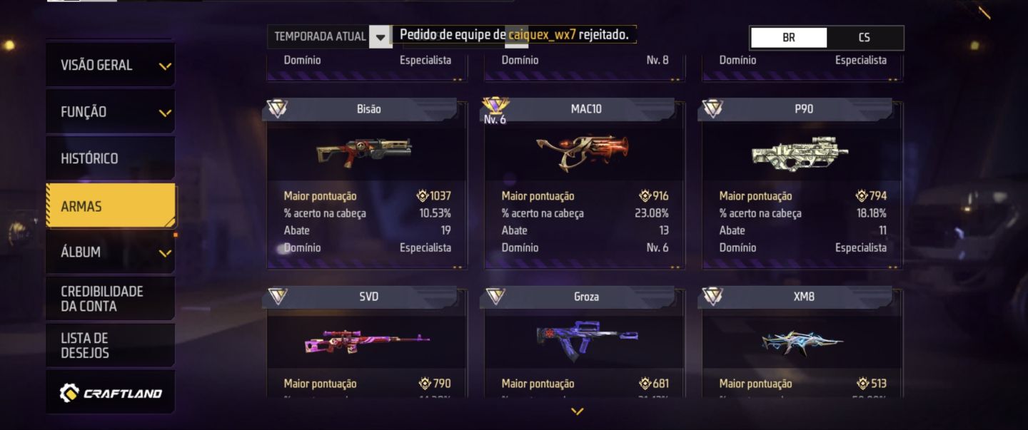Conta free fire rara e antiga com vários passes antig valor sujeito a negociação