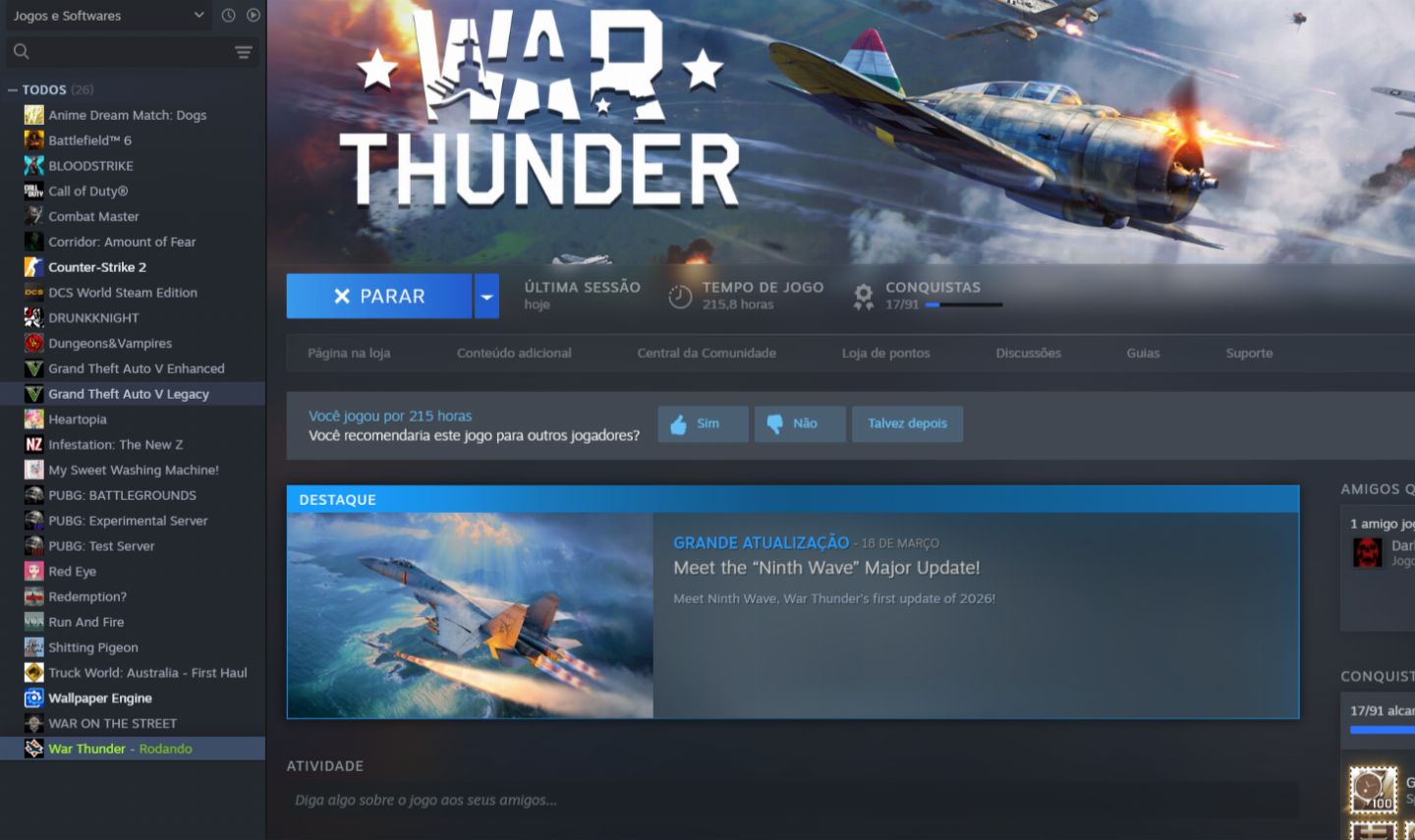 Conta Steam com GTA V + F/A-18C