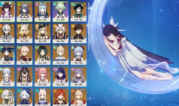 Conta genshin endgame 31 5 estrelas e 19 armas 5 estrelas