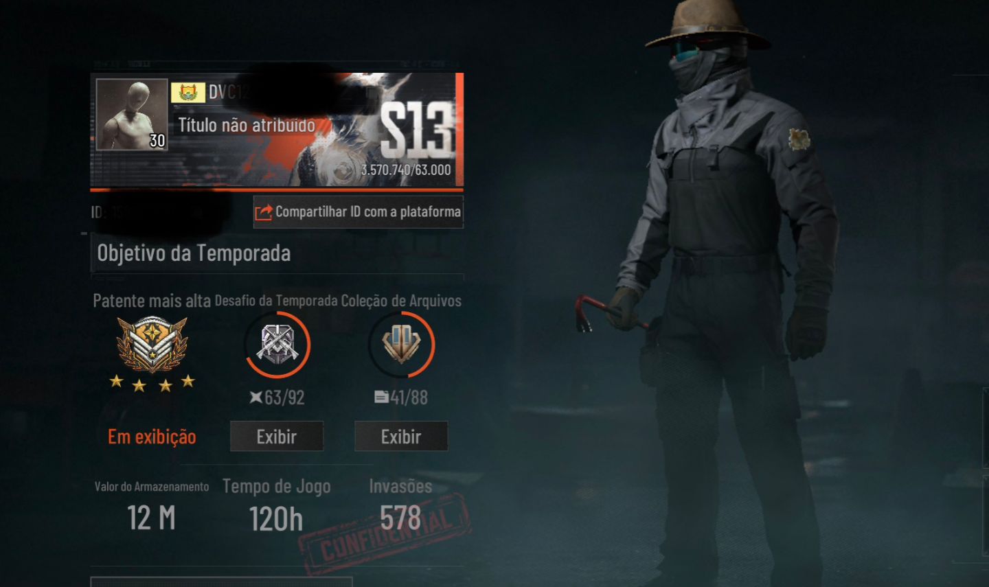Conta Arena breakout mobile 12 milhões de armazém com skin de armas douradas