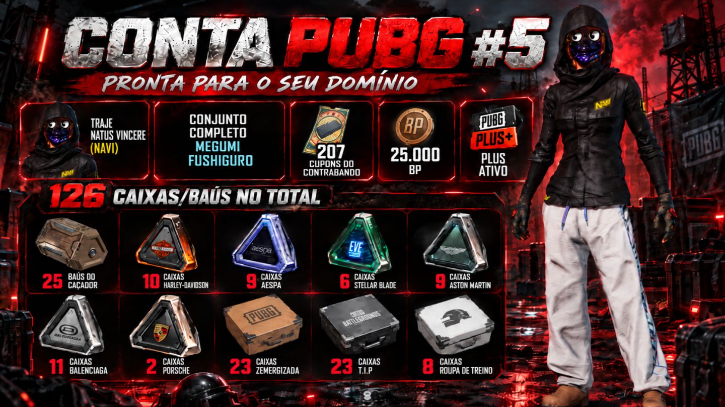 CONTAS PUBG: CONTRABANDOS + CAIXAS + SKINS | (ENTREGA AUTOMÁTICA) | MELHOR PREÇO
