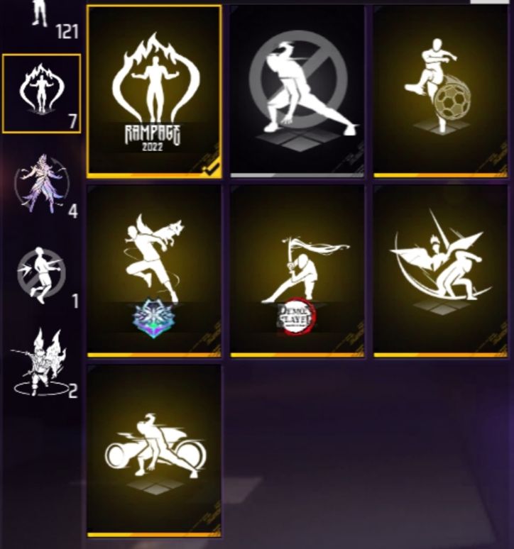 CONTAS FREE FIRE ANTIGA COM 4 ARMAS EVOLUTIVA+ 5 PUNHO+770 PEITORAL+SOMBRA ROXA