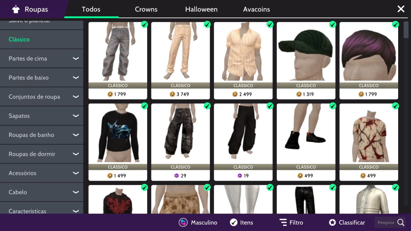 CONTA MASCULINA AVAKIN LIFE LvL 34