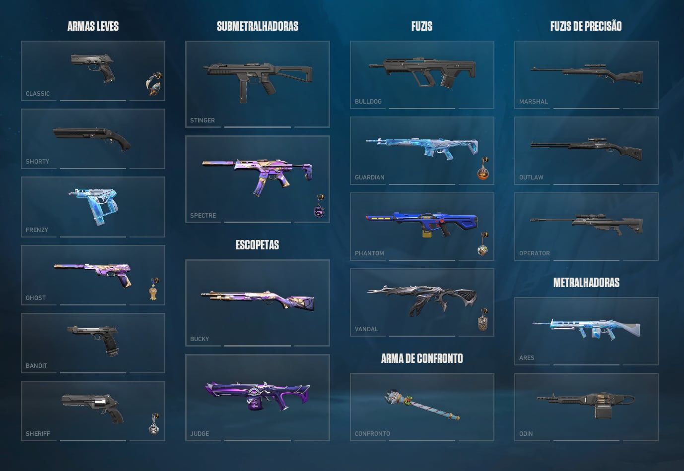 Conta de valorant com só skins tryhard