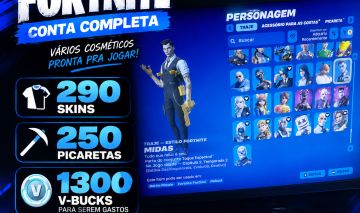 Conta Fortnite 290 Skins 250 picaretas [FULL ACESSO]