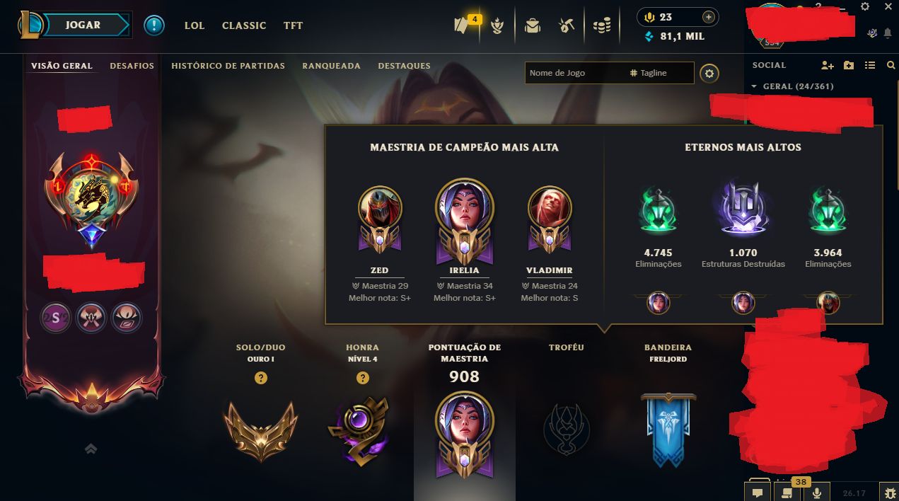 Conta de Valorant (Desde o beta) e League of Legends (Desde 2015)-Diversas skins