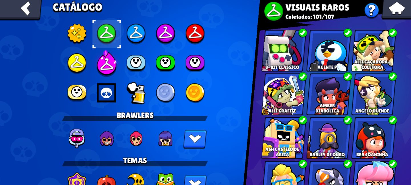 Conta de brawl stars com mais de 120k de trofeus, 500 skins, e mestre 2020
