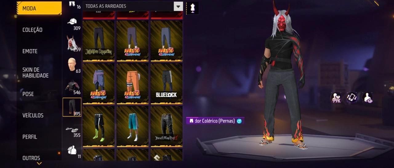 Minha conta de Free Fire gemada