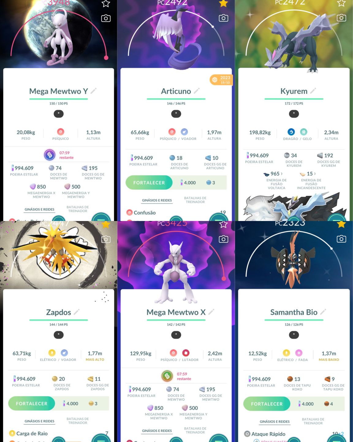 CONTA POKÉMON GO PREMIUM | Mewtwo Armadura - Primou - Rayquaza Mega
