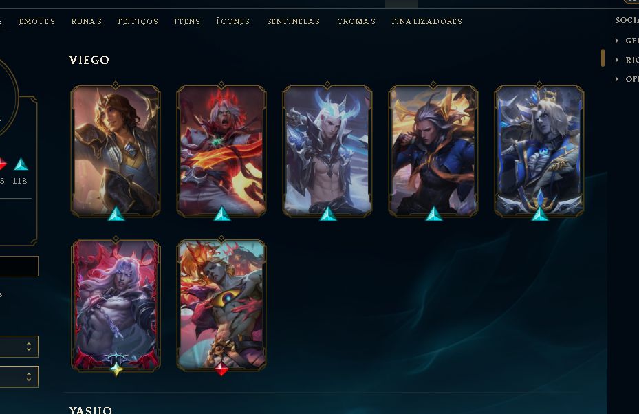Conta de lol mais vava