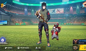 Conta freefire nv 35 com skins da parceria naruto