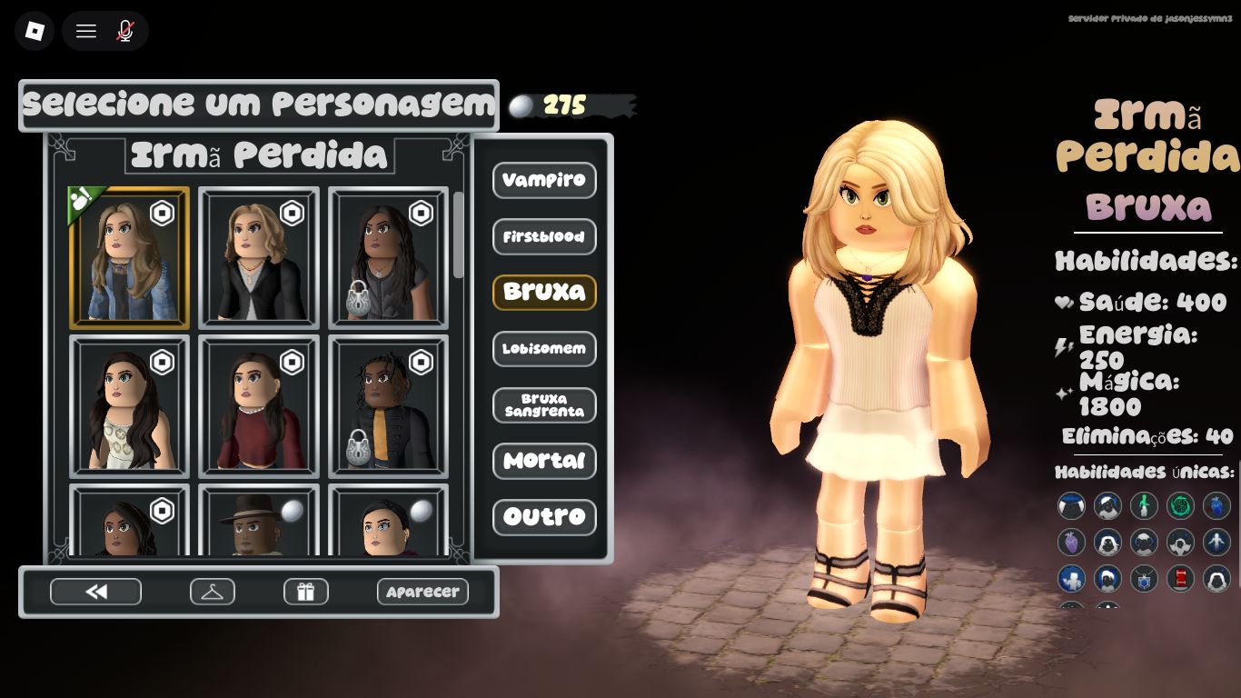 CONTA DE TVL2 ROBLOX (THE VAMPIRE LEGENDS 2)