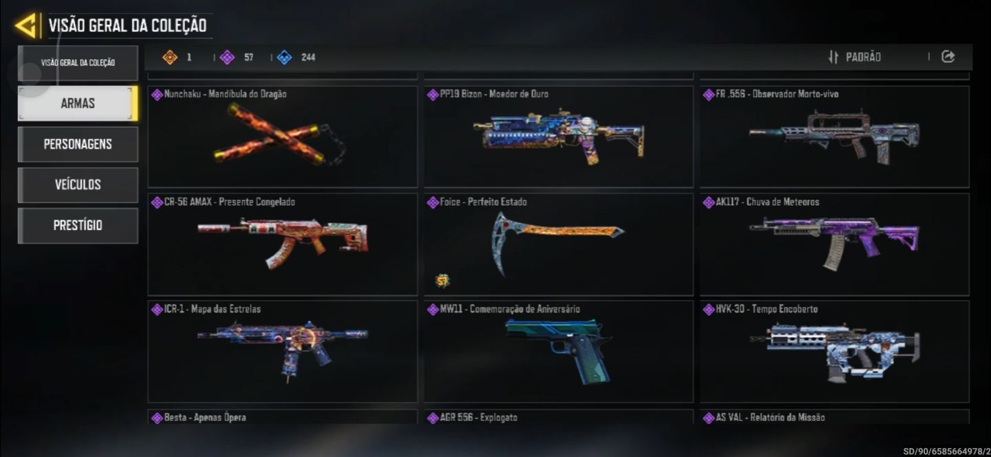 CONTA COD Mobile level 136 - M4 OURO NEGRO REAL + GHOST FURTIVO + 57 ÉPICAS