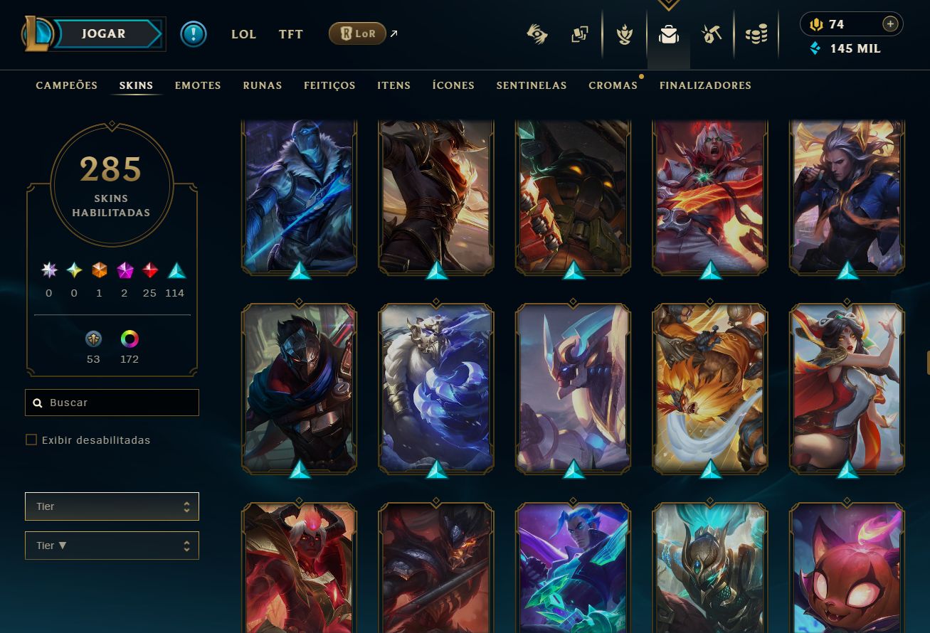 CONTA LOL/VALORANT - MMR MESTRE (LOL) - MUITA SKIN NOS 2 JOGOS! 100% SEGURO!