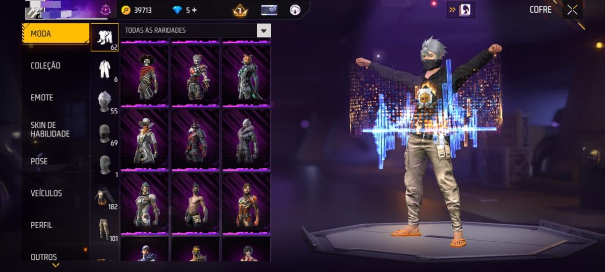 Vende-se conta de Free fire criada em 2018