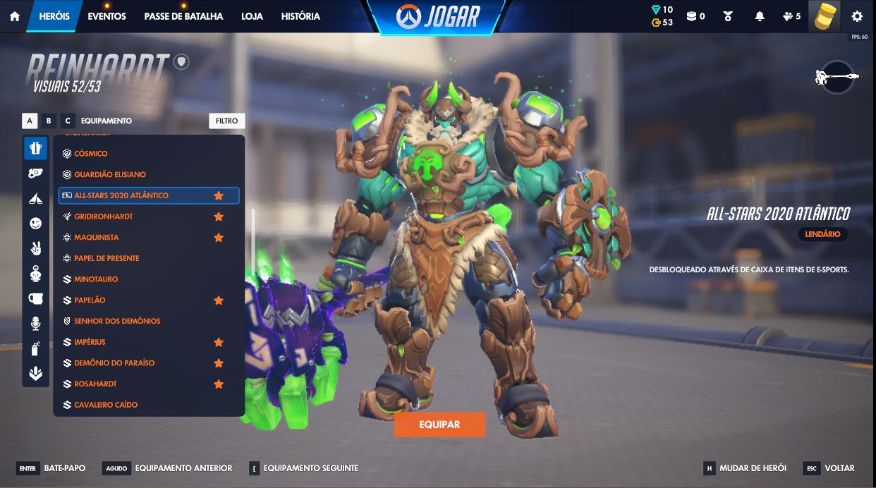 Conta antiga com muita skin pick elo CHAMP 4 de tank