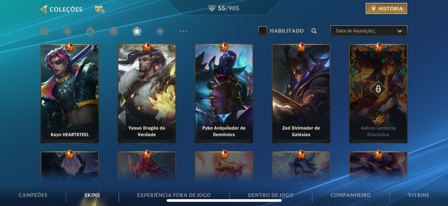 CONTA WILD RIFT | 55 SKINS | 4 LENDÁRIAS | 26 ÉPICAS | LVL 75 | ORIGINAL DE 2