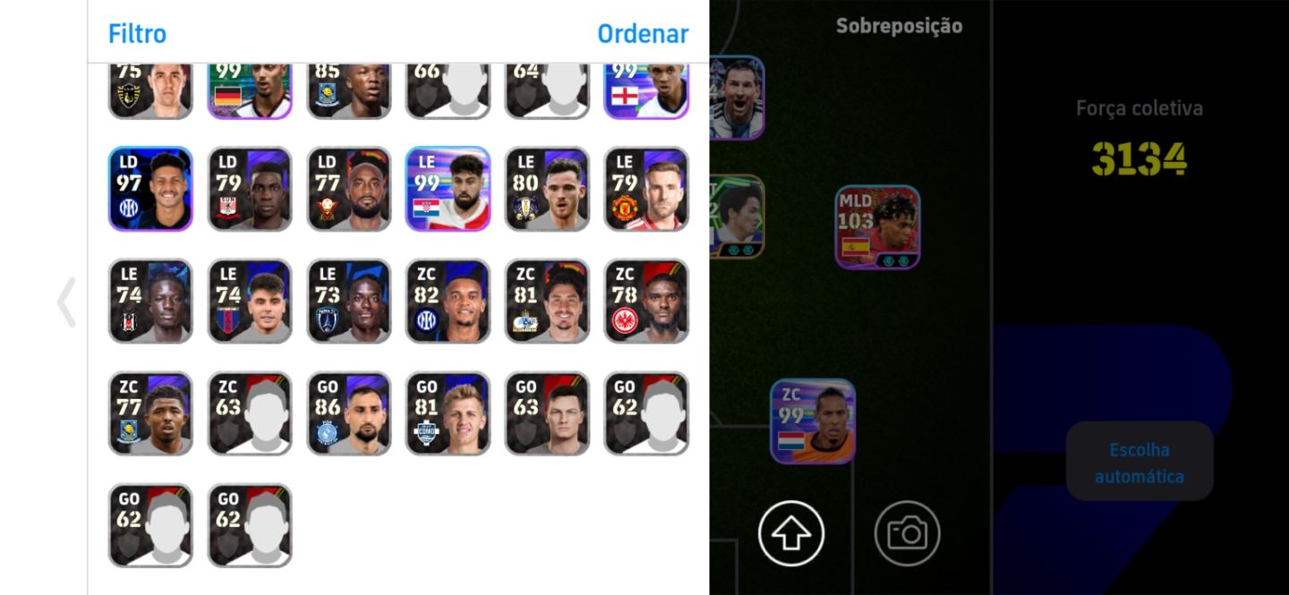 CONTA eFOOTBALL TOP MESSI 104 + CRAQUES 100+ | FORÇA 3134