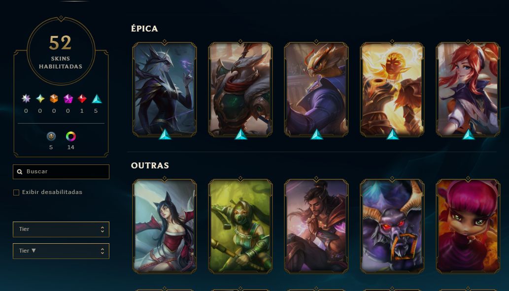 CONTA LOL - 57 LV - OURO - HONRA 5