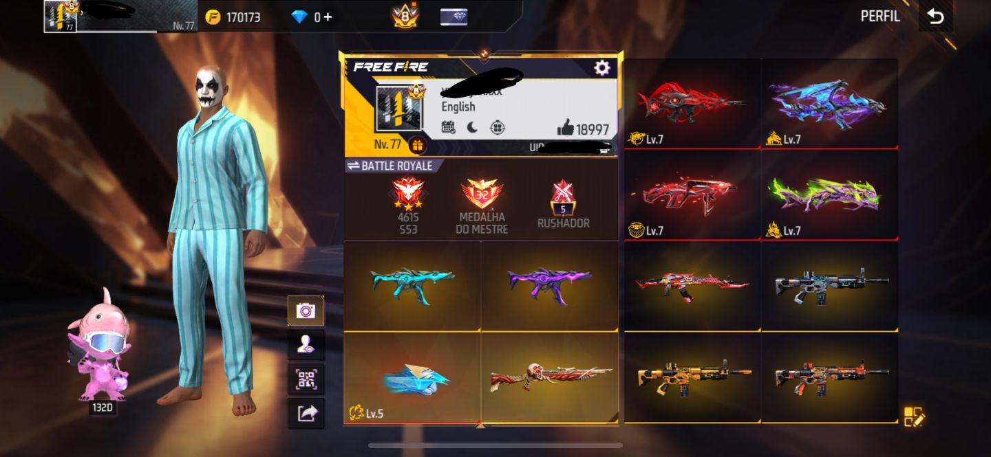 CONTA FREE FIRE ANTIGA | PRIME 8 | MUITOS ITENS RAROS