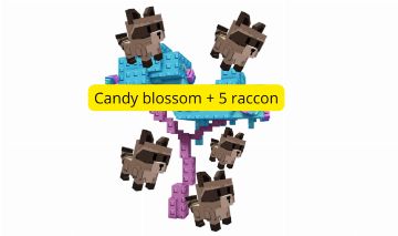 Conta com candy blossom + 4 raccon e 2 disco bee - GROW A GARDEN -