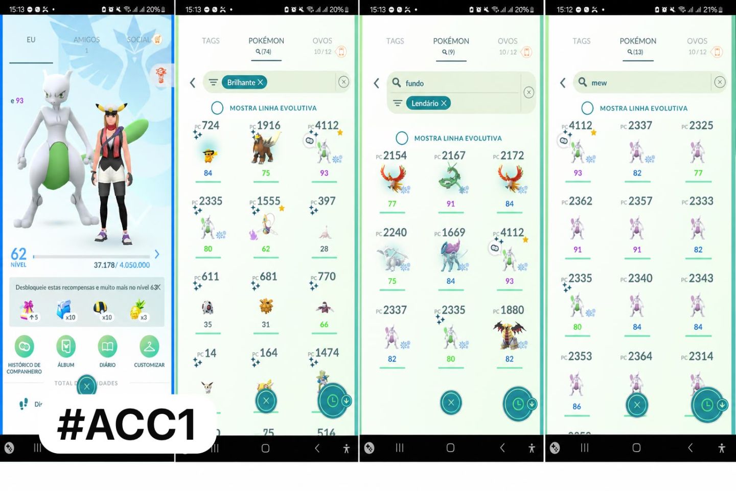 Contas Pokémon GO+Lendários | Pronta Entrega
