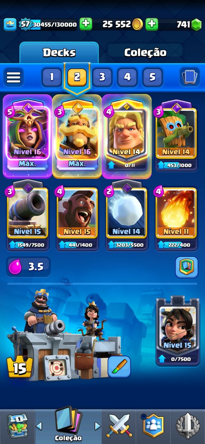 Conta de Clash Royale 10500 troféus com evo da bruxa e evo goblin com dardo!