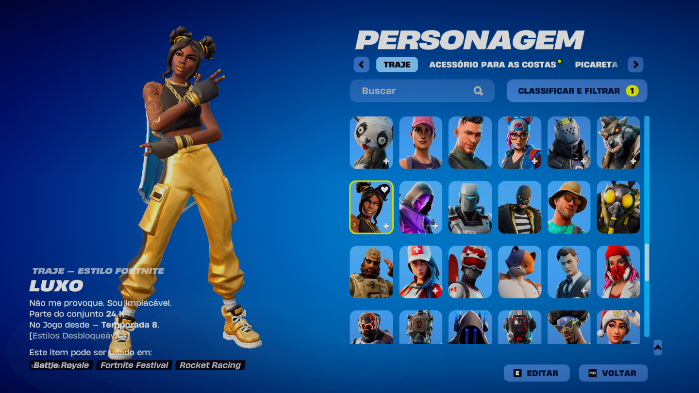 CONTA FORTNITE - 162 SKINS + SALVE O MUNDO WONDER TRAVIS E MUITO MAIS