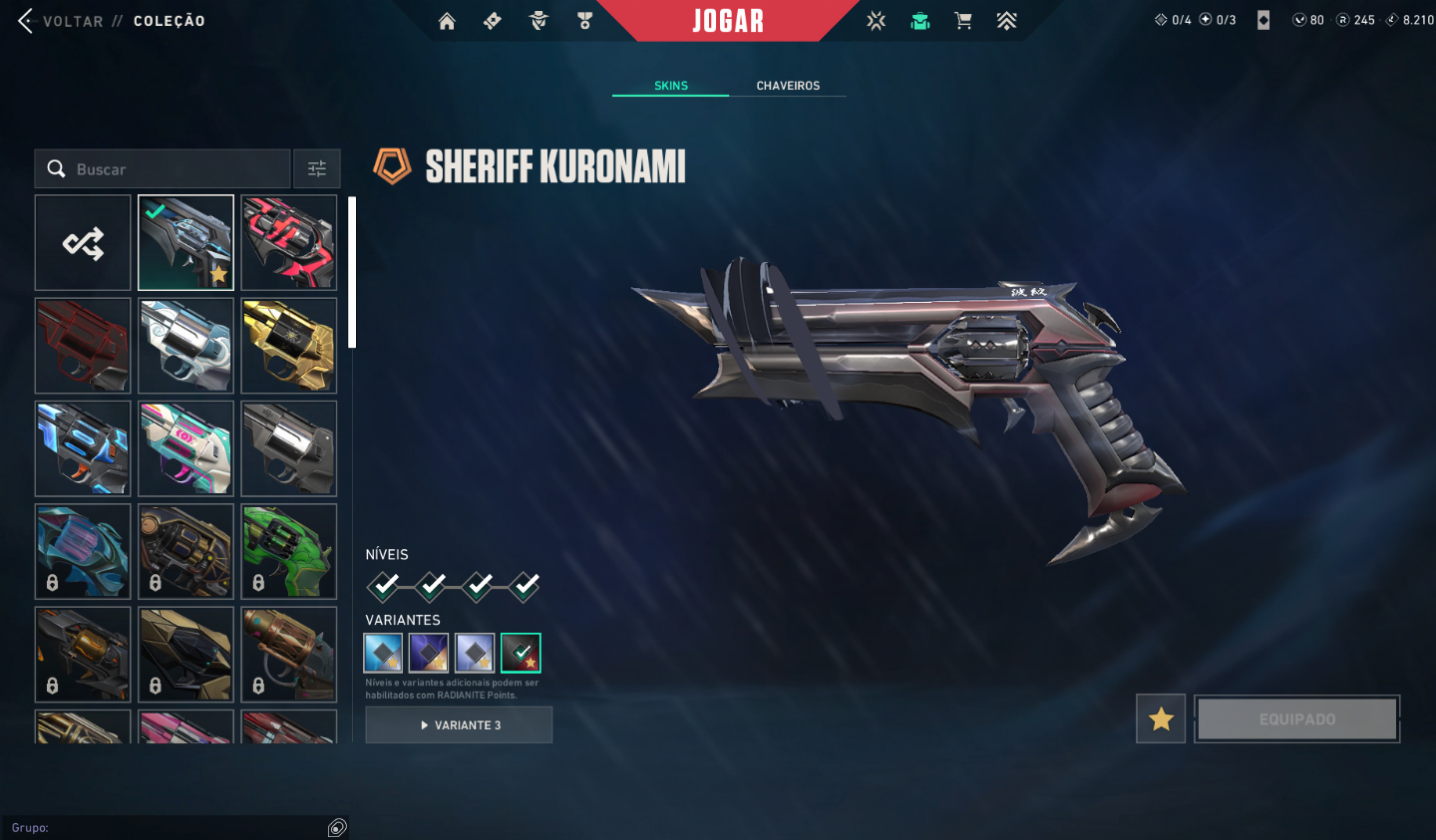 CONTA VALORANT COM KURONAMI, BUTTERFLY E KARAMBIT