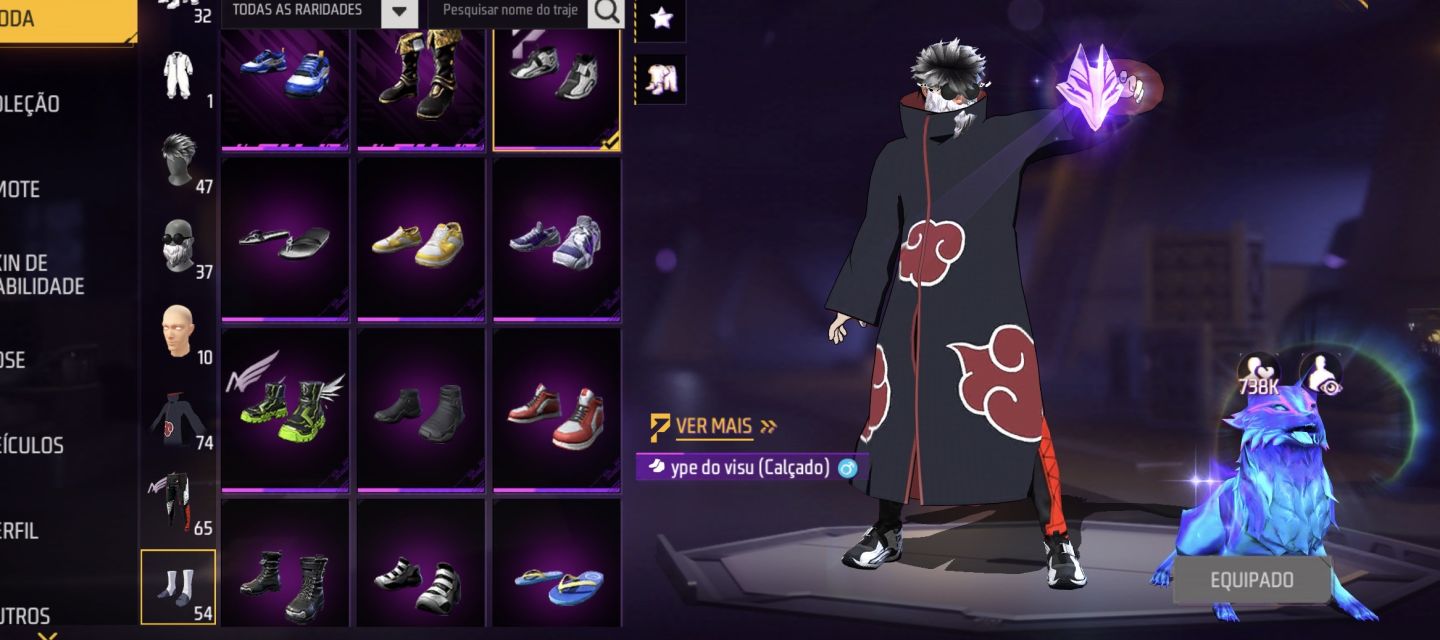 CONTA FREE FIRE COM ANGELICAL E ITACHI