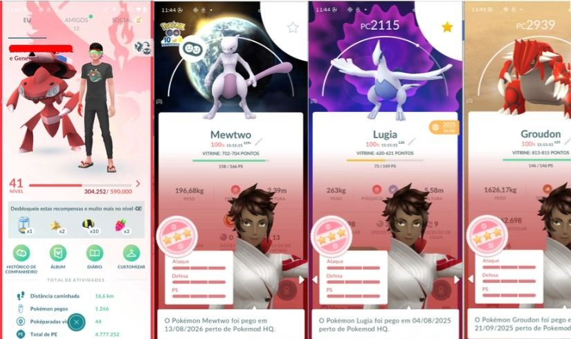 CONTA POKEMON GO LEVEL 41 | 29 LENDARIO | 19 BRILHANTE | 3 LENDARIO IV 100