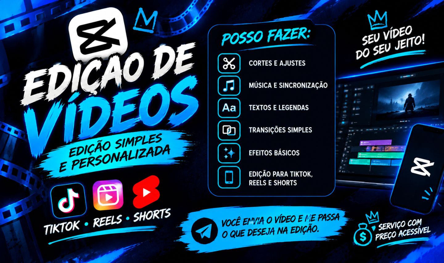 EDIÇÃO DE VÍDEOS | EDIÇÃO SIMPLES E PERSONALIZADA