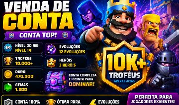 Conta de Clash Royale com 10.000 troféus!!!