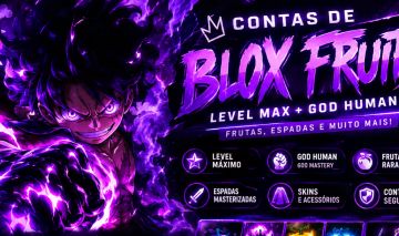 CONTAS BLOX FRUITS LEVEL MAX COM GOD HUMAN FULL SKINS DE FRUTAS ALEATORIAS