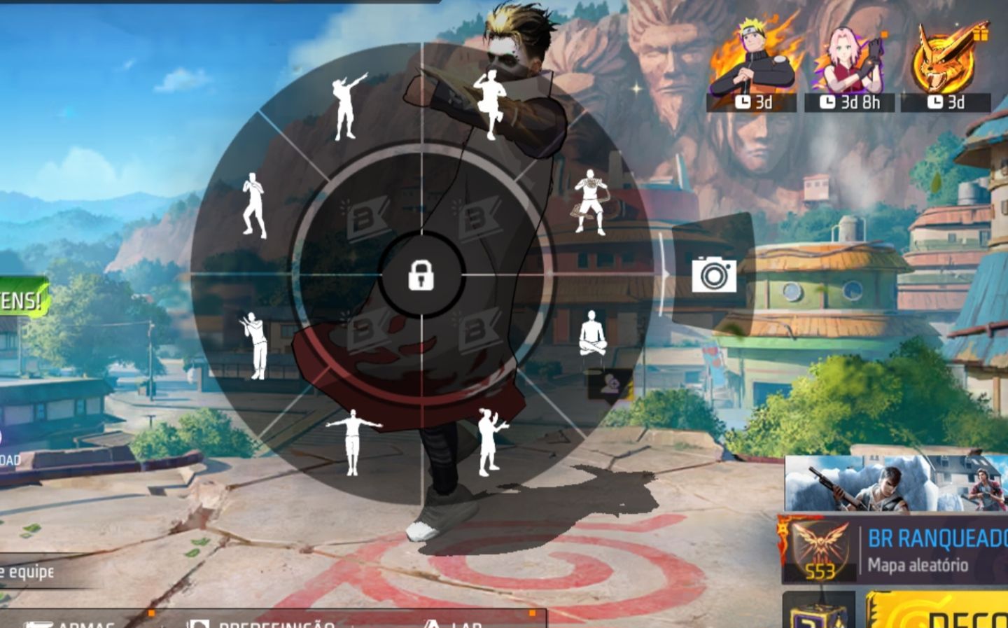 Vendendo conta com o passe booyah queimando tudo , punho lampejo booyah e minato