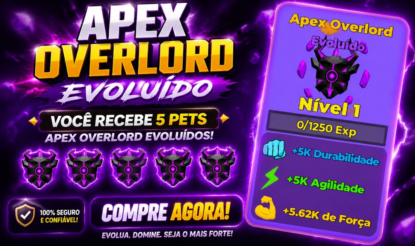 VENDA DE 5 PETS APEX OVERLOD EVOLUÍDO MUSCLE LEGENDS