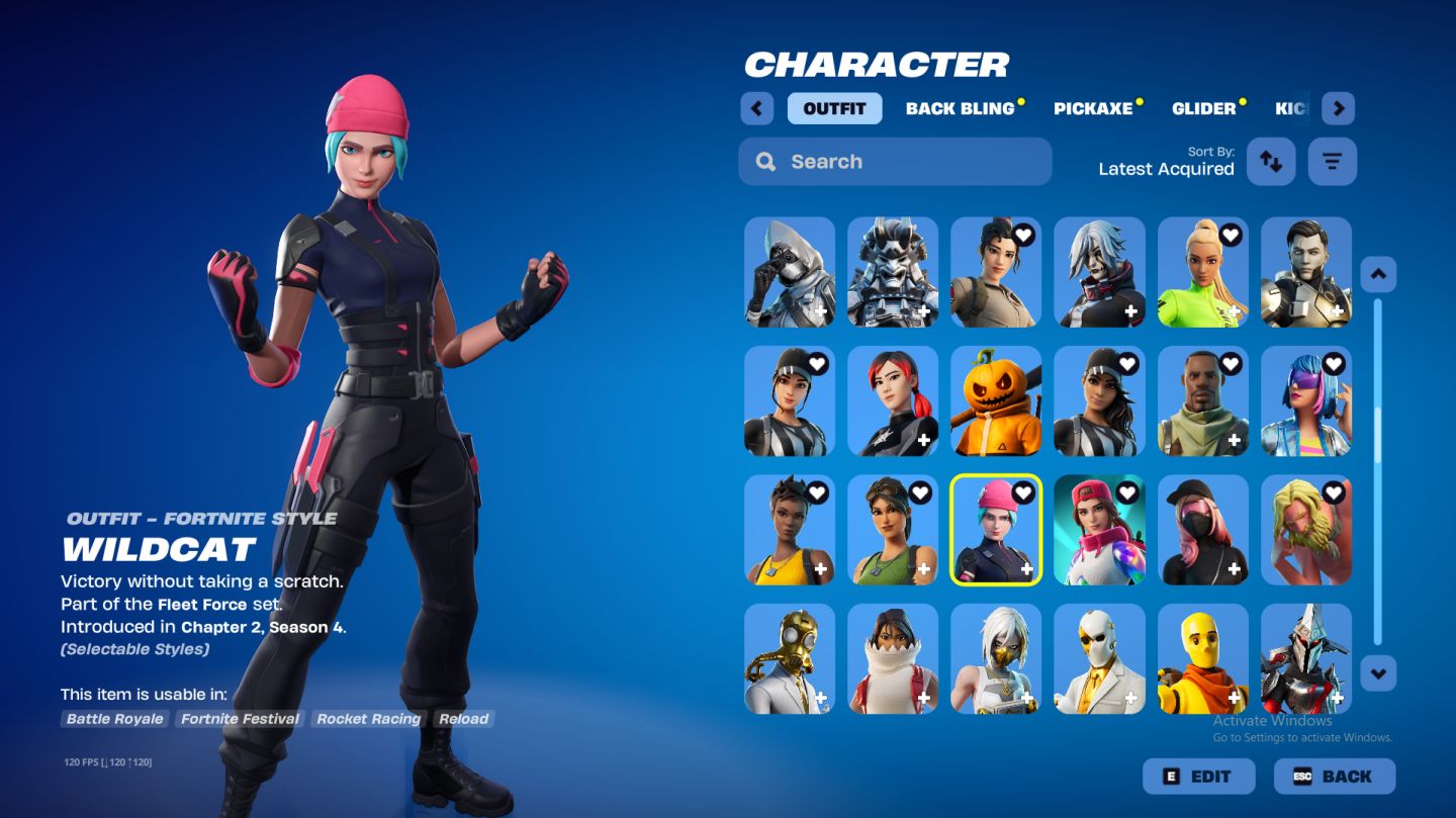 CONTA FORTNITE | WILDCAT + TRAVIS SCOTT + MINTY (MERRY MINT AXE) | 211 SKINS
