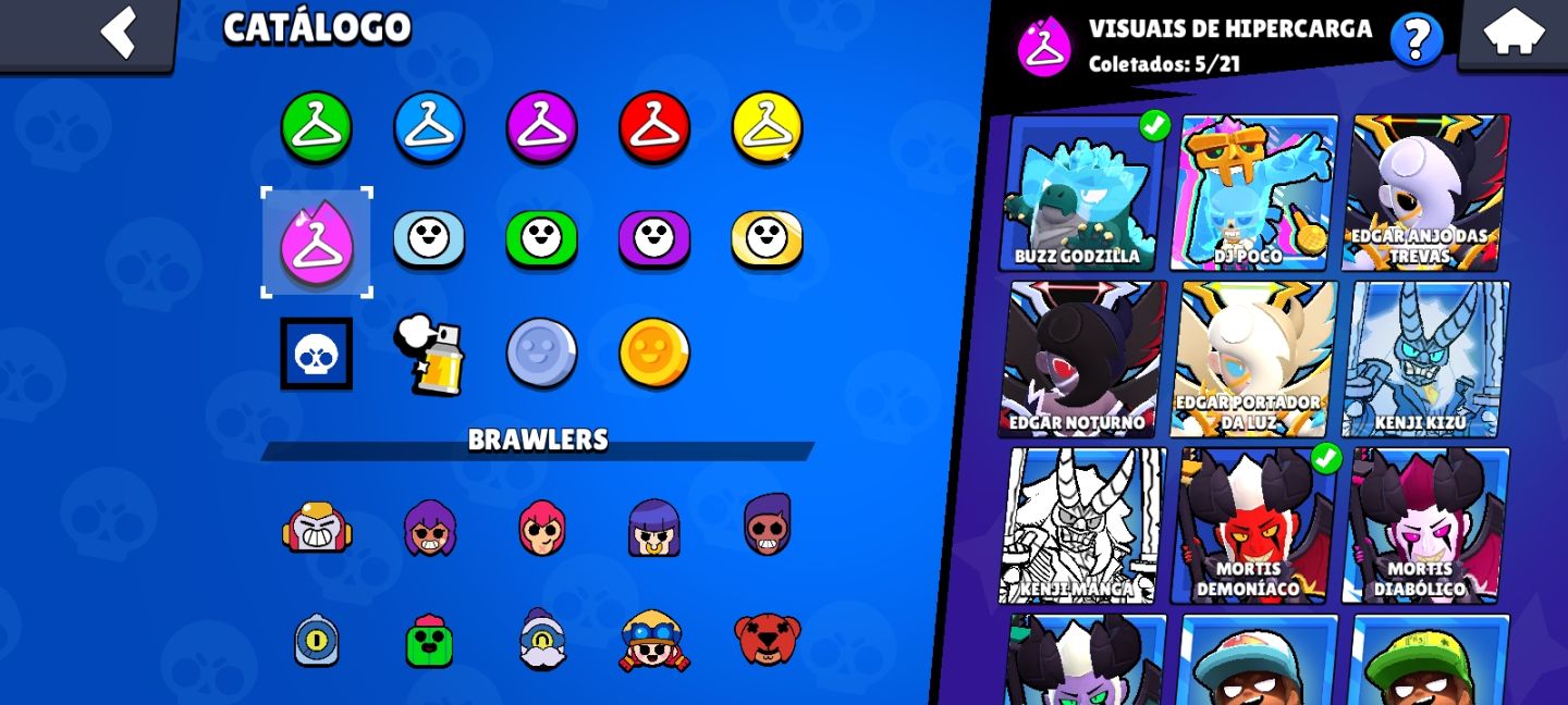 CONTA BRAWL STARS - RARA | 47K+ TROFÉUS | 52 HIPERCARGAS | SKINS EXCLUSIVAS