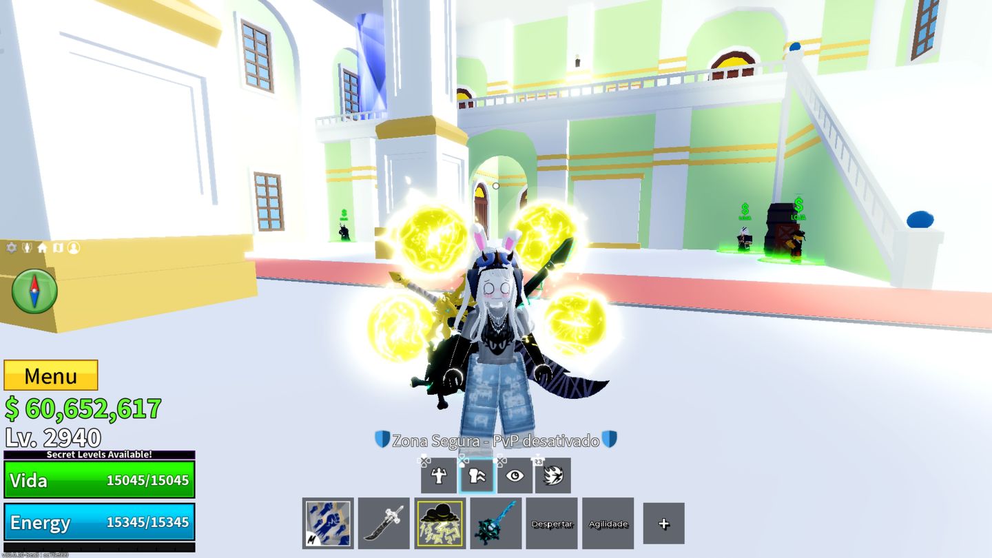 Conta de Blox Fruits, Varias Frutas Permanentes, 5 Slots e Todas as Gamepasses
