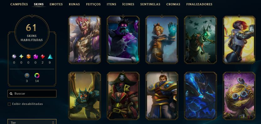 CONTA ESMERALDA 3 / 21 SKINS / YONE VELHO OESTE / KAYN LUA NEVADA / 29K EA