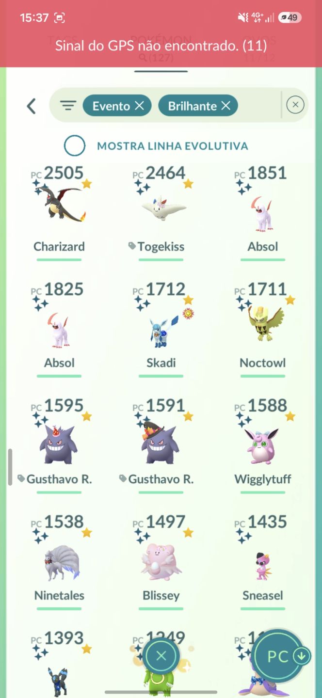 CONTA POKEMON GO MUITO SHINY