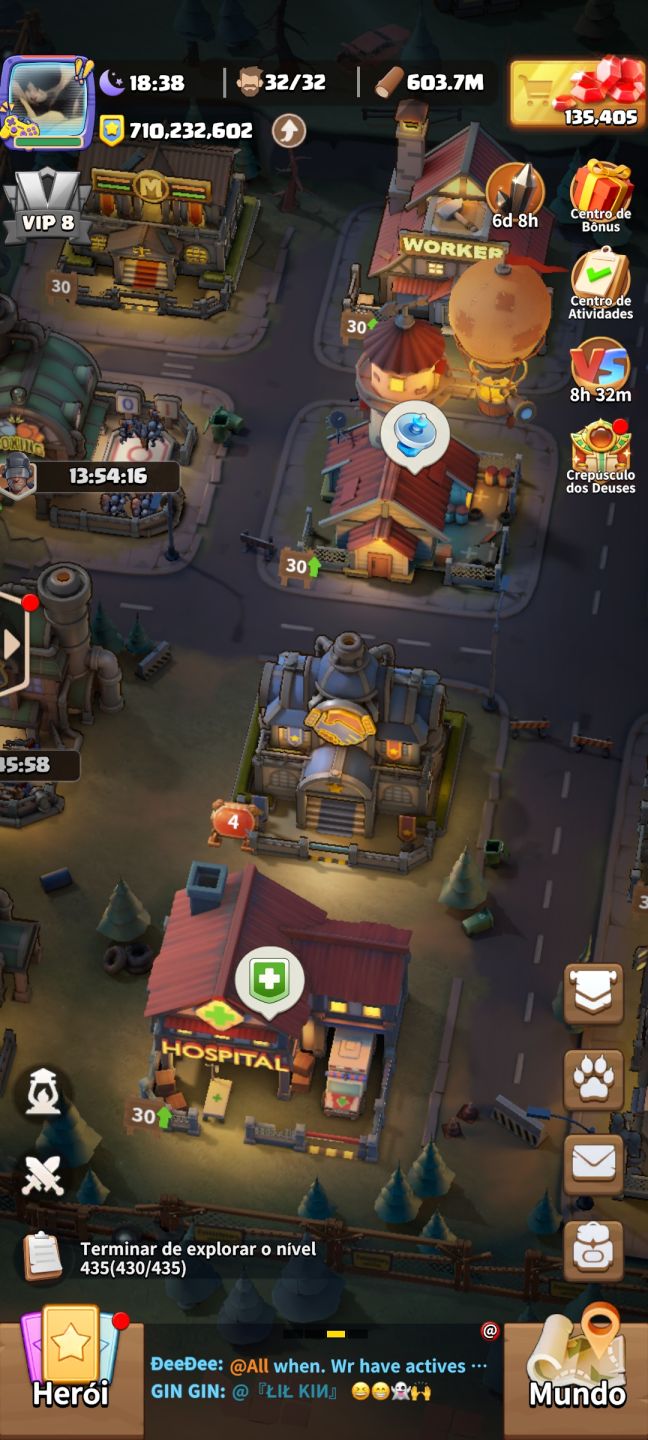 Conta Dark War Survival PC 708,428,042Torre nivel 30 com 130000 diamantes
