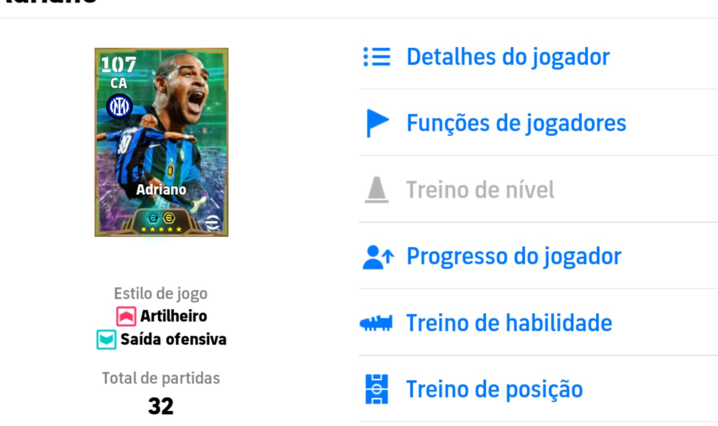 CONTA DE EFOTBALL COM ADRIANO DO CHUTE RAPIDO