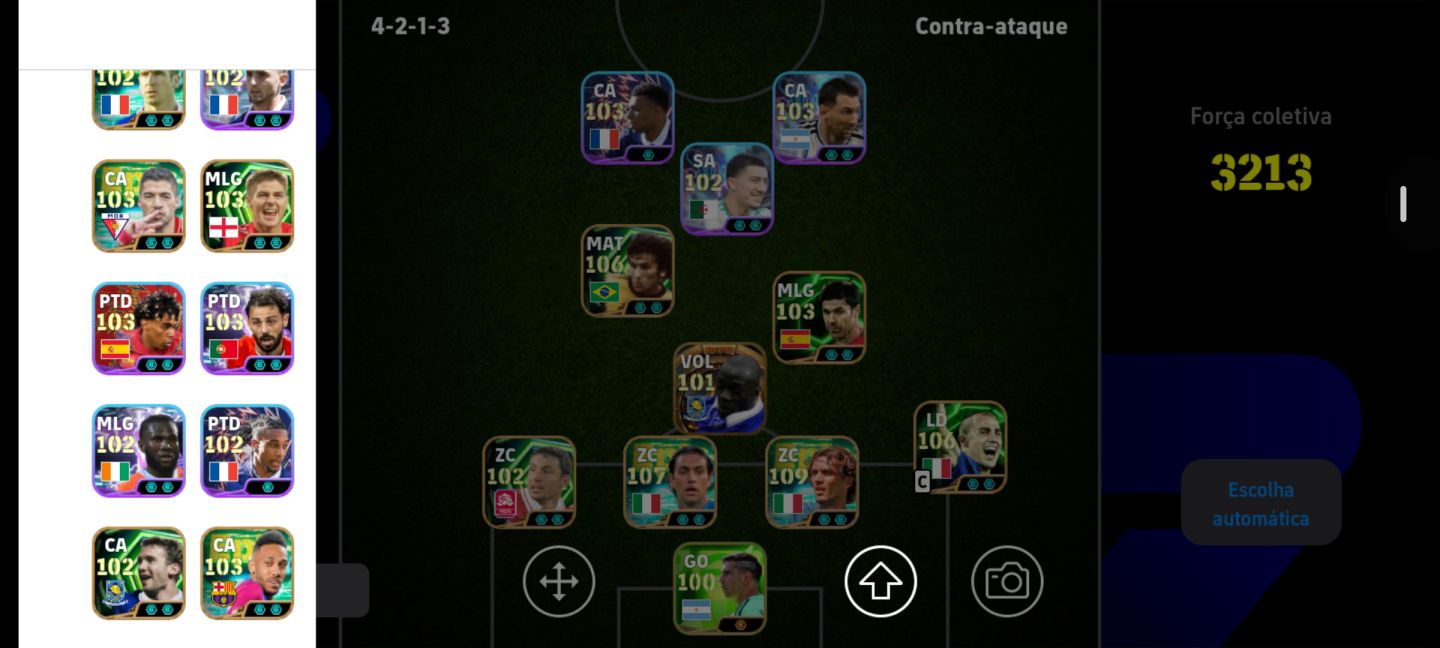 CONTA DE EFOOTBALL | ZICO 106 + MALDINI 109 + NESTA 107 | 3213 DE FORÇA COLETIVA